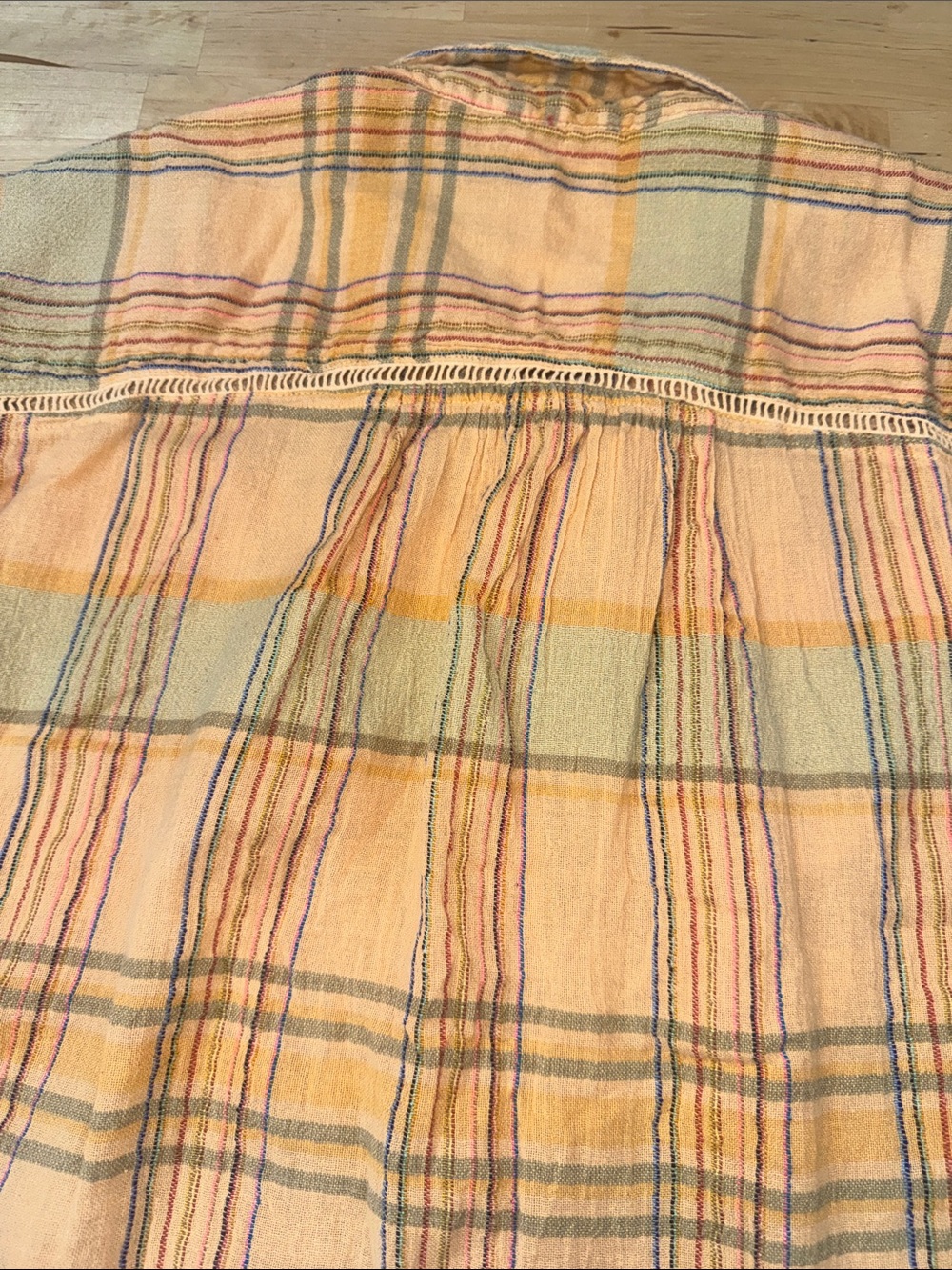 Pilcro Yellow Plaid Button Henley Top - Picture 7 of 12